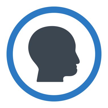 Kel kafası vektör simge yuvarlak