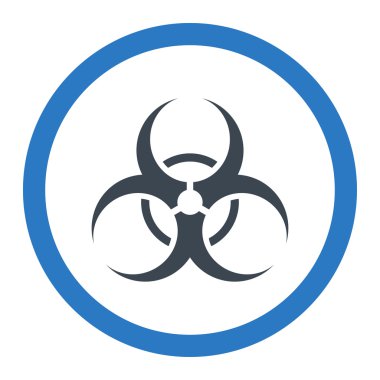 Biyolojik tehlike sembolü yuvarlak vektör simgesi