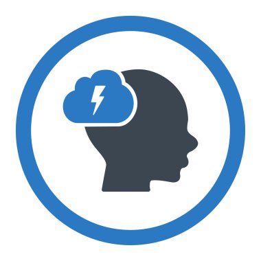 Beyin fırtınası yuvarlak vektör simgesi