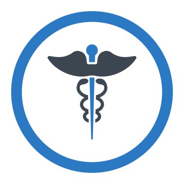 Caduceus yuvarlak vektör simgesi