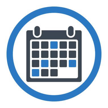 Takvim randevu yuvarlak vektör simgesi