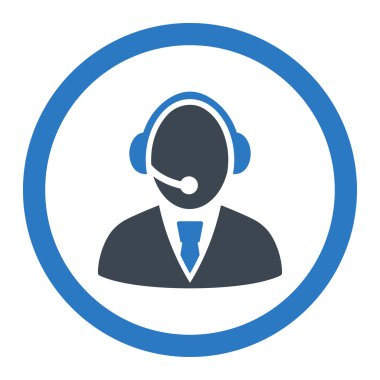 Çağrı Merkezi çalışan yuvarlak vektör simgesi