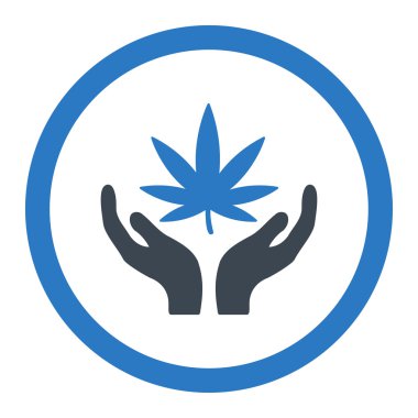 Esrar bakım yuvarlak vektör simgesi