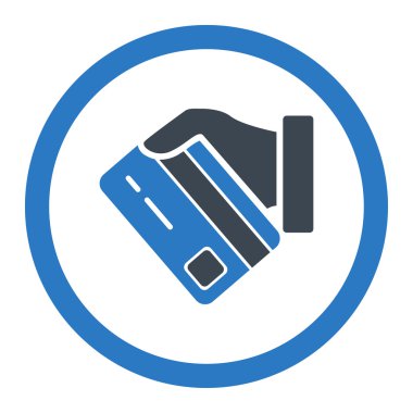 Kartı ödeme yuvarlak vektör simgesi