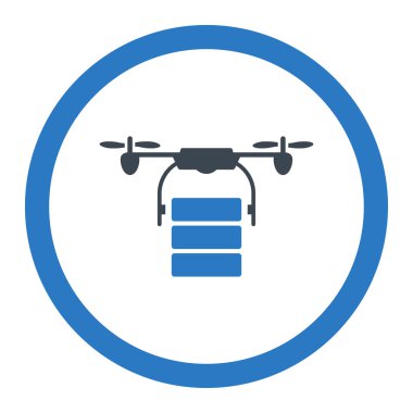 Kargo uçağı yuvarlak vektör simgesi