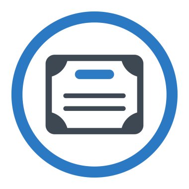 Sertifika yuvarlak vektör simgesi