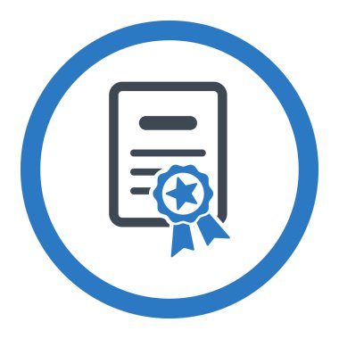 Onaylı Diploma yuvarlak vektör simgesi