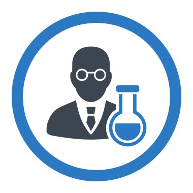 Kimyager yuvarlak vektör simgesi