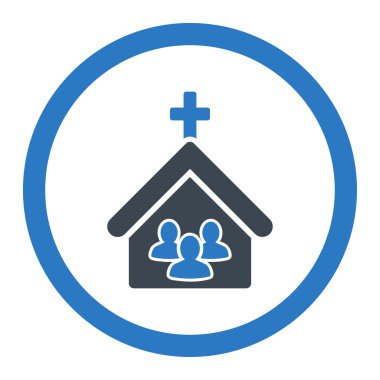 Kilise yuvarlak vektör simgesi