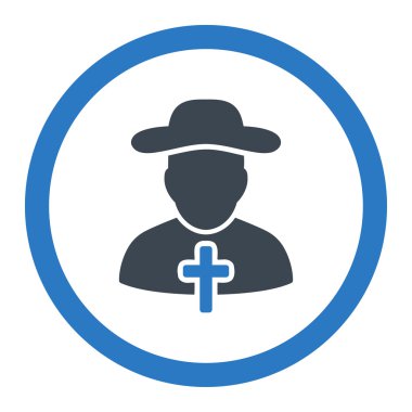 Rahip yuvarlak vektör simgesi