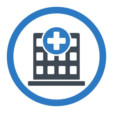 Klinik yuvarlak vektör simgesi