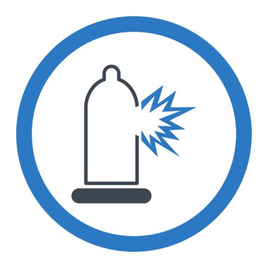 Prezervatif hasar vektör simge yuvarlak