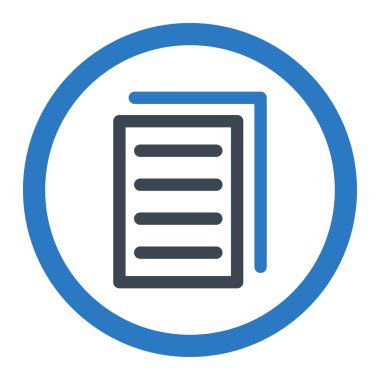 Kopya belge yuvarlak vektör simgesi