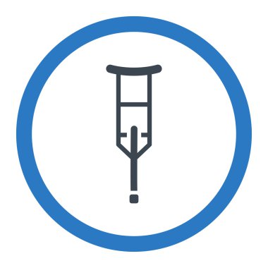 Koltuk değneği yuvarlak vektör simgesi