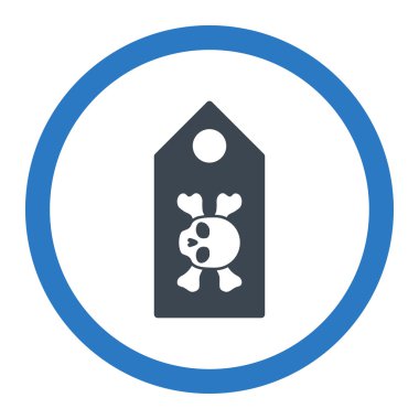 Ölüm etiket yuvarlak vektör simgesi