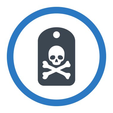 Ölüm etiket yuvarlak vektör simgesi