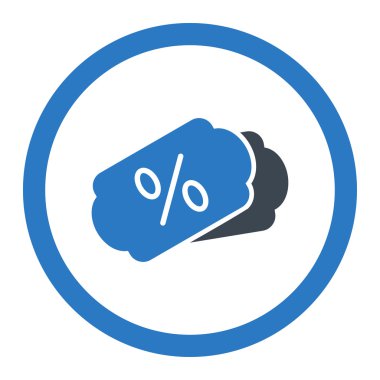 İndirim kuponları yuvarlak vektör simgesi