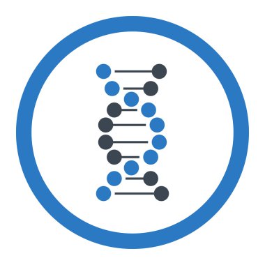 DNA sarmal yuvarlak vektör simgesi
