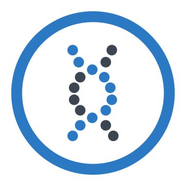 DNA sarmal yuvarlak vektör simgesi