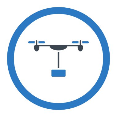 Drone sevk irsaliyesi yuvarlak vektör simgesi