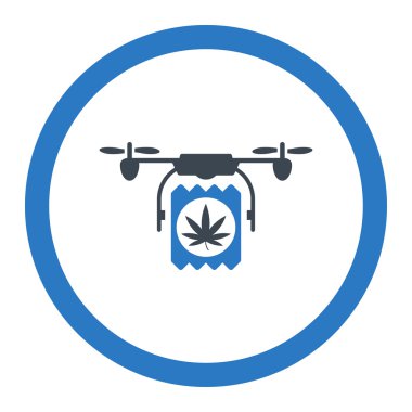 Uyuşturucu uçağı teslim yuvarlak vektör simgesi