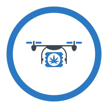 Uyuşturucu dron sevk irsaliyesi yuvarlak vektör simgesi