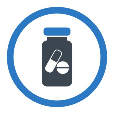 Uyuşturucu Phial yuvarlak vektör simgesi