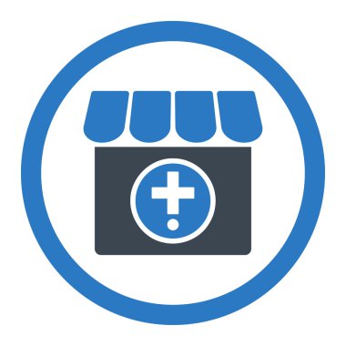 Eczane yuvarlak vektör simgesi