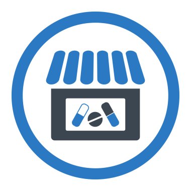 Eczane yuvarlak vektör simgesi