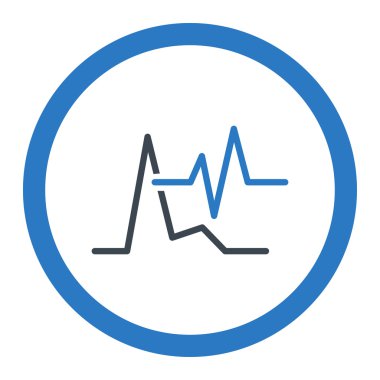 EKG yuvarlak vektör simgesi