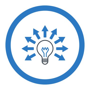 Elektrik ışığı yuvarlak vektör simgesi