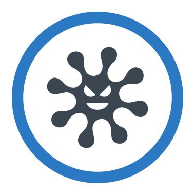 Kötü bakteri yuvarlak vektör simgesi