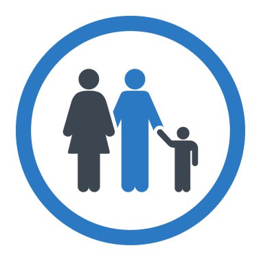 Aile yuvarlak vektör simgesi