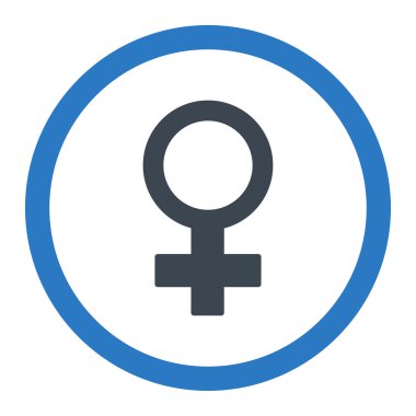 Kadın sembolü yuvarlak vektör simgesi