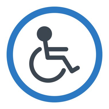 Özürlü yuvarlak vektör simgesi
