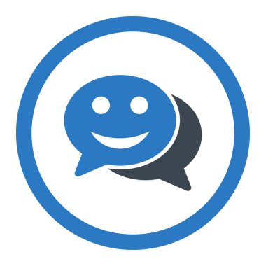 Mutlu sohbet yuvarlak vektör simgesi