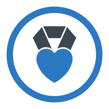 Kalp Ödülü yuvarlak vektör simgesi