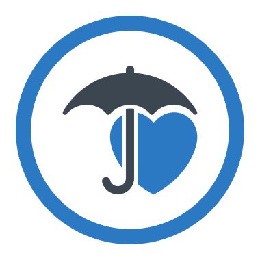 Kalp koruma yuvarlak vektör simgesi