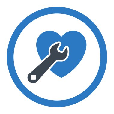 Kalp onarım yuvarlak vektör simgesi