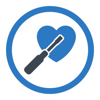 Kalp yuvarlak vektör simge ayarlama