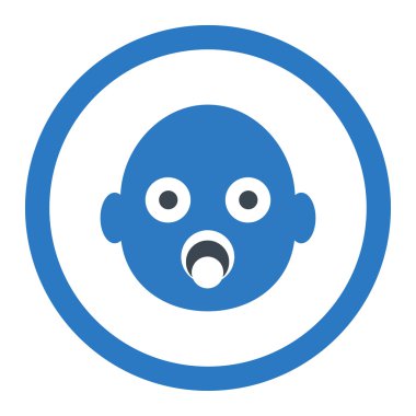 Bebek kafa yuvarlak vektör simgesi