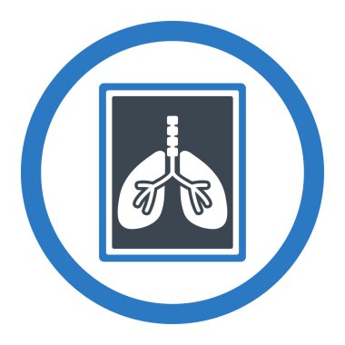 Akciğer röntgeni fotoğraf yuvarlak vektör simgesi