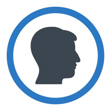 Adam baş vektör simge yuvarlak