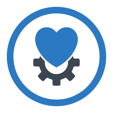 Mekanik Kalp yuvarlak vektör simgesi