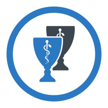 Tıbbi bardak yuvarlak vektör simgesi