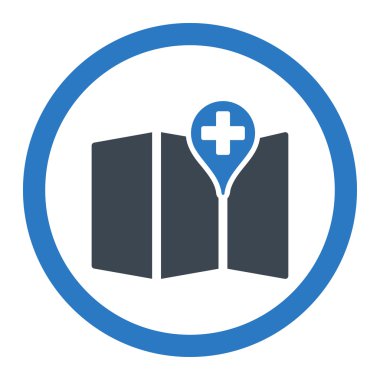 Tıbbi harita yuvarlak vektör simgesi