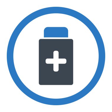 İlaç şişe yuvarlak vektör simgesi