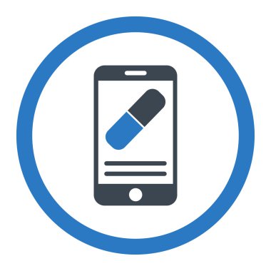 İlaç Online bilgi yuvarlak vektör simgesi
