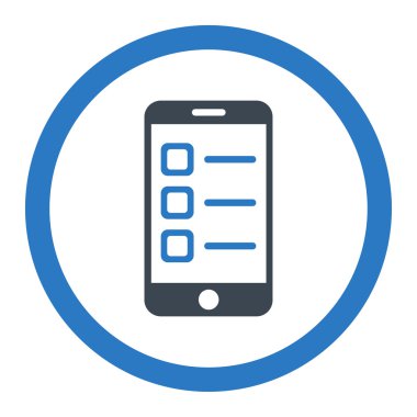 Mobil listesi yuvarlak vektör simgesi