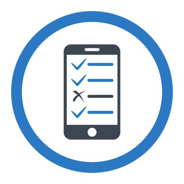 Mobil Test yuvarlak vektör simgesi